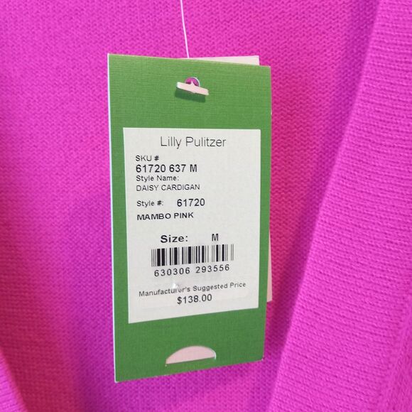 Lilly Pulitzer Size M Daisy Cardigan Mambo Pink NEW WITH TAG NWT - Picture 5 of 6